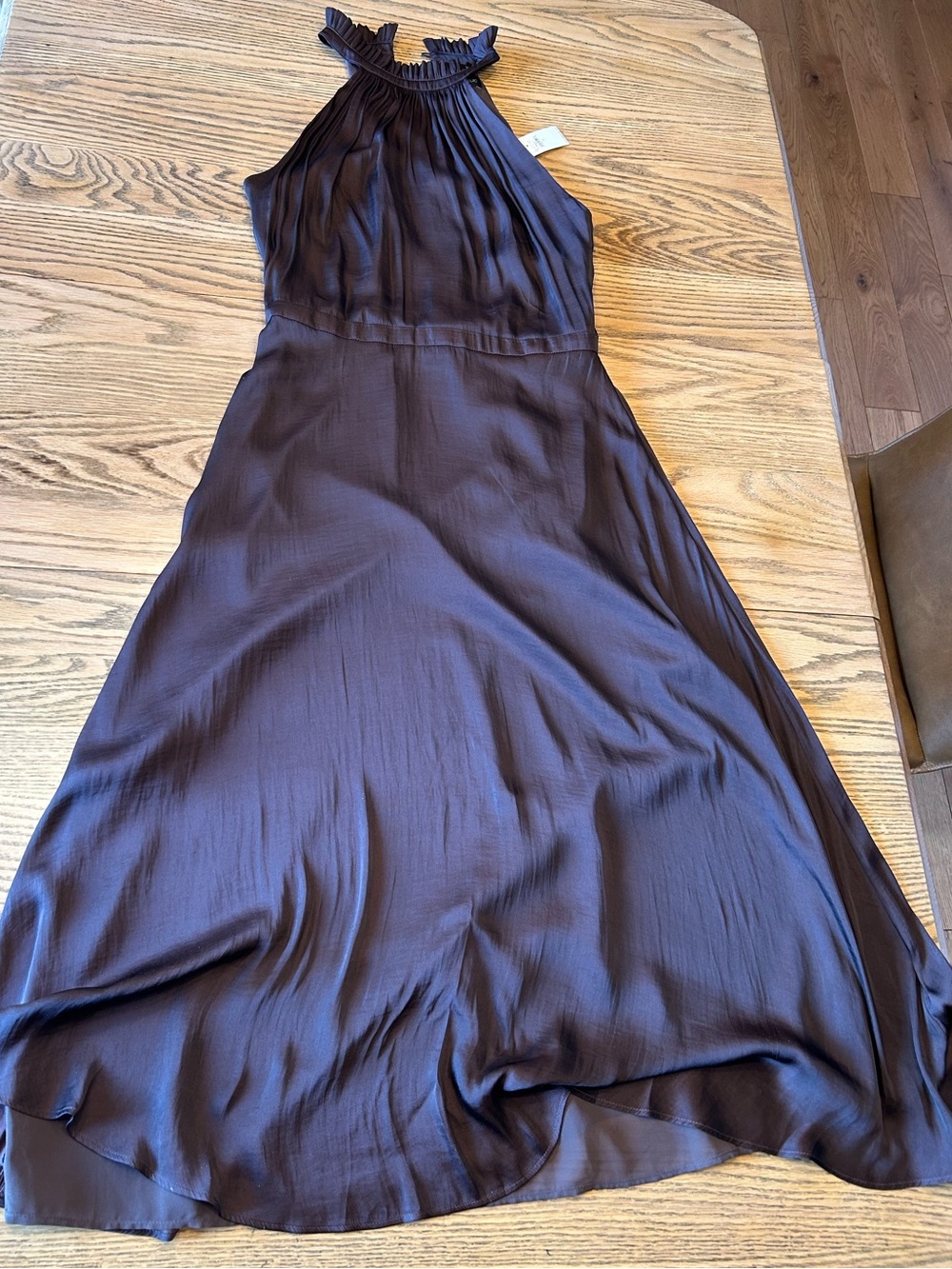 NWT Banana Republic Chocolate Brown Halter Dress Midi Size 4 Wedding Cocktail